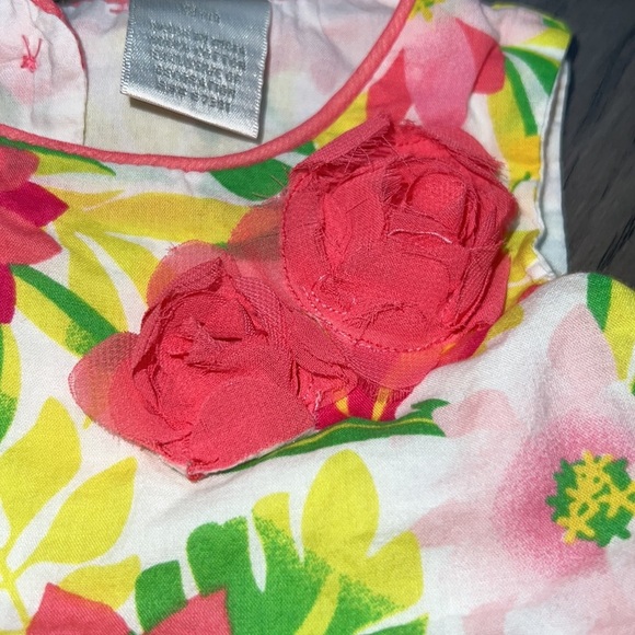 Koala baby tropical floral, summer dress with matching diaper cover - Picture 2 of 5